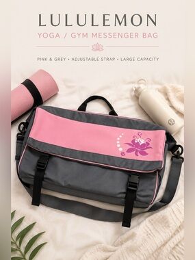 lululemon athletica Pink and Gray Yoga Messenger Crossbody